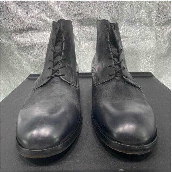All Saints Woody Black Leather Boots US 13 EU 46 Casual Ankle Hobo Biker NEW main image 4